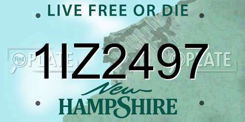 1IZ2497 New Hampshire License Plate