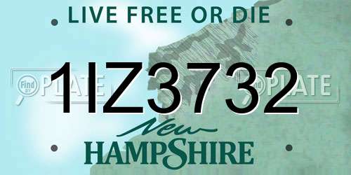 1IZ3732 New Hampshire License Plate