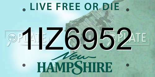 1IZ6952 New Hampshire License Plate