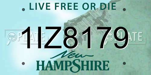 1IZ8179 New Hampshire License Plate