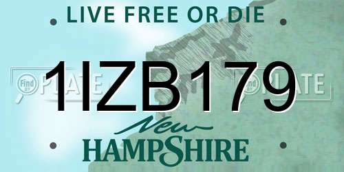1IZB179 New Hampshire License Plate