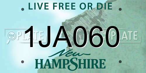 1JA060 New Hampshire License Plate