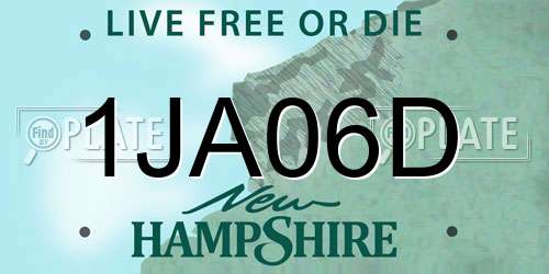 1JA06D New Hampshire License Plate