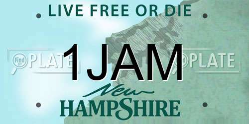 1JAM New Hampshire License Plate