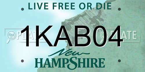 1KAB04 New Hampshire License Plate