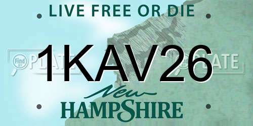 1KAV26 New Hampshire License Plate