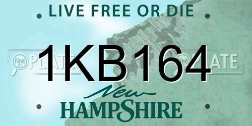 1KB164 New Hampshire License Plate