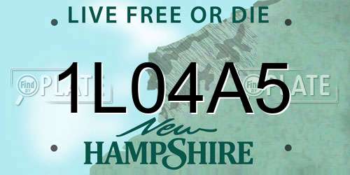 1L04A5 New Hampshire License Plate