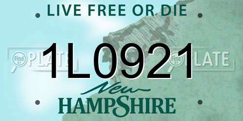 1L0921 New Hampshire License Plate