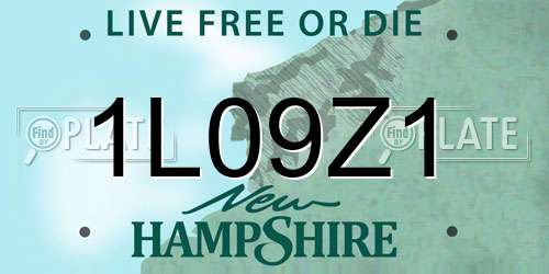 1L09Z1 New Hampshire License Plate