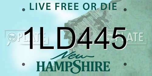 1LD445 New Hampshire License Plate