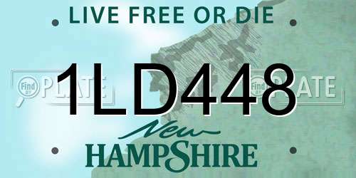 1LD448 New Hampshire License Plate