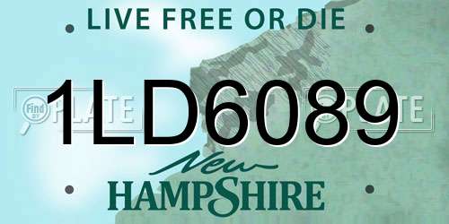 1LD6089 New Hampshire License Plate