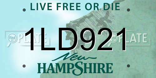 1LD921 New Hampshire License Plate