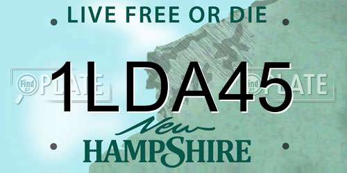 1LDA45 New Hampshire License Plate