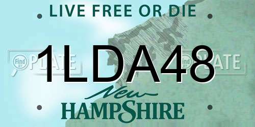 1LDA48 New Hampshire License Plate