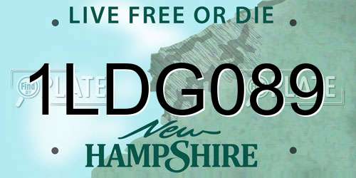 1LDG089 New Hampshire License Plate