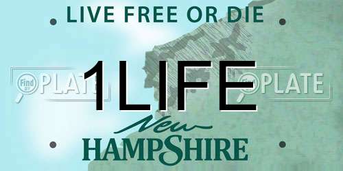 1LIFE New Hampshire License Plate