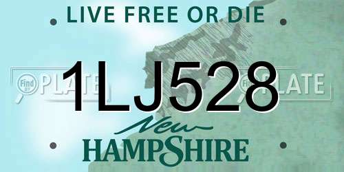 1LJ528 New Hampshire License Plate