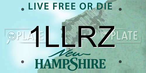 1LLRZ New Hampshire License Plate