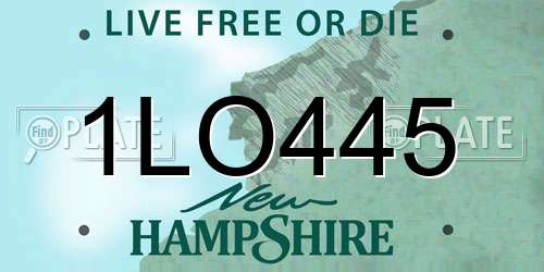 1LO445 New Hampshire License Plate