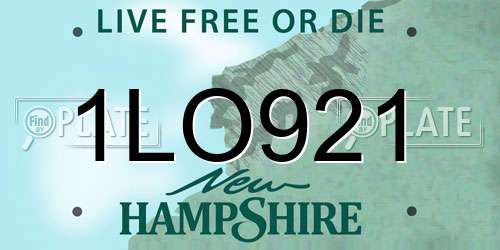 1LO921 New Hampshire License Plate