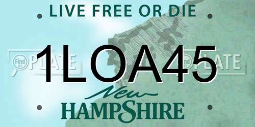 1LOA45 New Hampshire License Plate