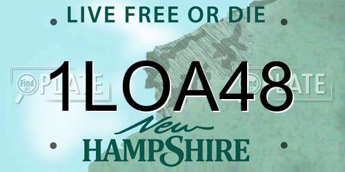1LOA48 New Hampshire License Plate