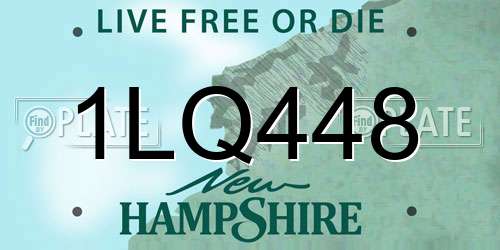 1LQ448 New Hampshire License Plate