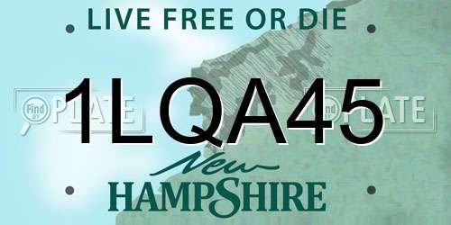 1LQA45 New Hampshire License Plate