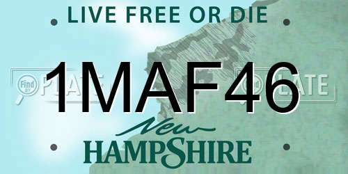 1MAF46 New Hampshire License Plate