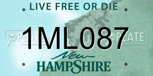 1ML087 New Hampshire License Plate