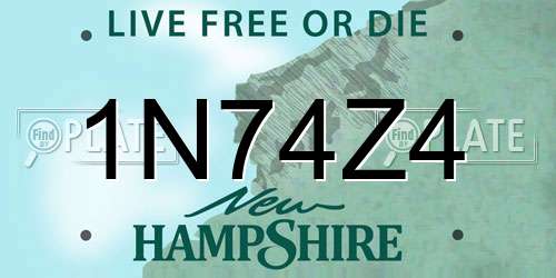 1N74Z4 New Hampshire License Plate