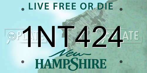 1NT424 New Hampshire License Plate