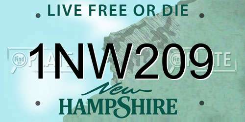 1NW209 New Hampshire License Plate