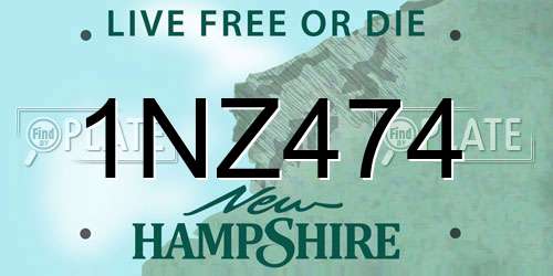 1NZ474 New Hampshire License Plate