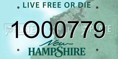 1O00779 New Hampshire License Plate