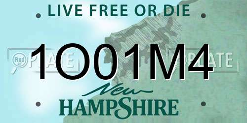 1O01M4 New Hampshire License Plate