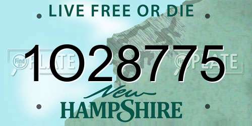 1O28775 New Hampshire License Plate