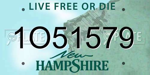 1O51579 New Hampshire License Plate