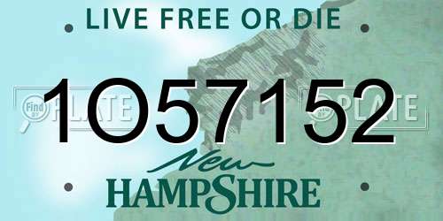 1O57152 New Hampshire License Plate