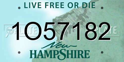1O57182 New Hampshire License Plate