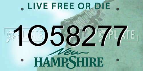 1O58277 New Hampshire License Plate