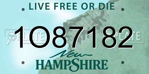 1O87182 New Hampshire License Plate