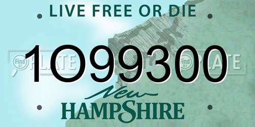 1O99300 New Hampshire License Plate