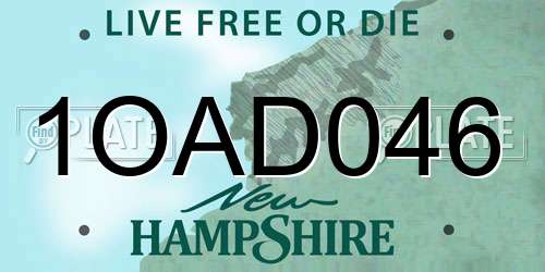 1OAD046 New Hampshire License Plate