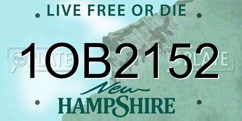 1OB2152 New Hampshire License Plate