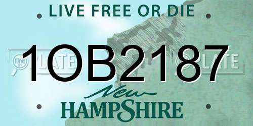 1OB2187 New Hampshire License Plate