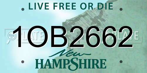 1OB2662 New Hampshire License Plate