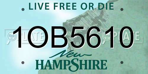 1OB5610 New Hampshire License Plate